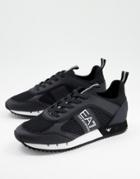 Armani Ea7 Side Logo Sneakers In Black