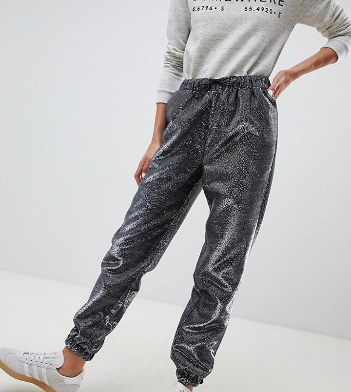 Asos Design Jogger In Metallic - Multi
