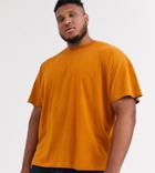 Asos Design Plus Oversized T-shirt With Crew Neck In Brown