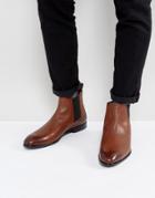 Hugo By Hugo Boss Dressapp Burnished Calf Leather Chelsea Boots In Tan - Tan