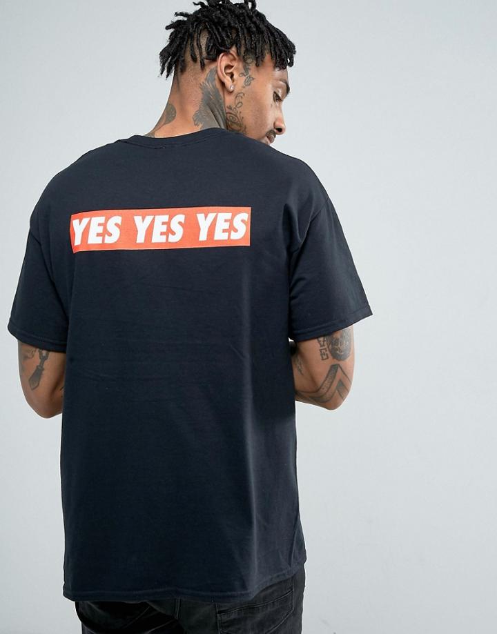 New Love Club Yes Yes Yes Back Print T-shirt - Black