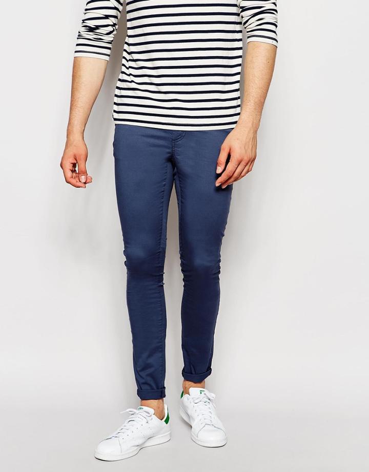 Asos Extreme Super Skinny Pants In Petrol Blue - Petrol