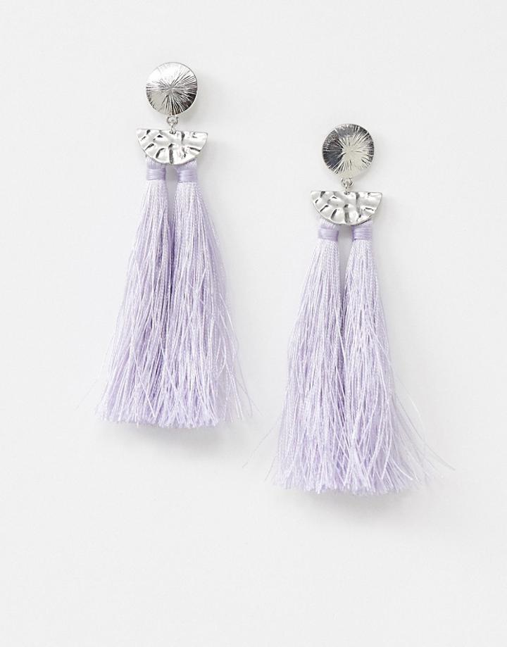 Pieces Kasia Tassel Earrings - Purple