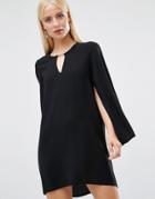 Forever Unique Asha Shift Dress With Fluted Sleeves - Black