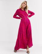 Fabienne Chapot Laura Lou Belted Shirt Maxi Dress-pink