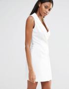 Missguided Wrap Over Blazer Dress - White