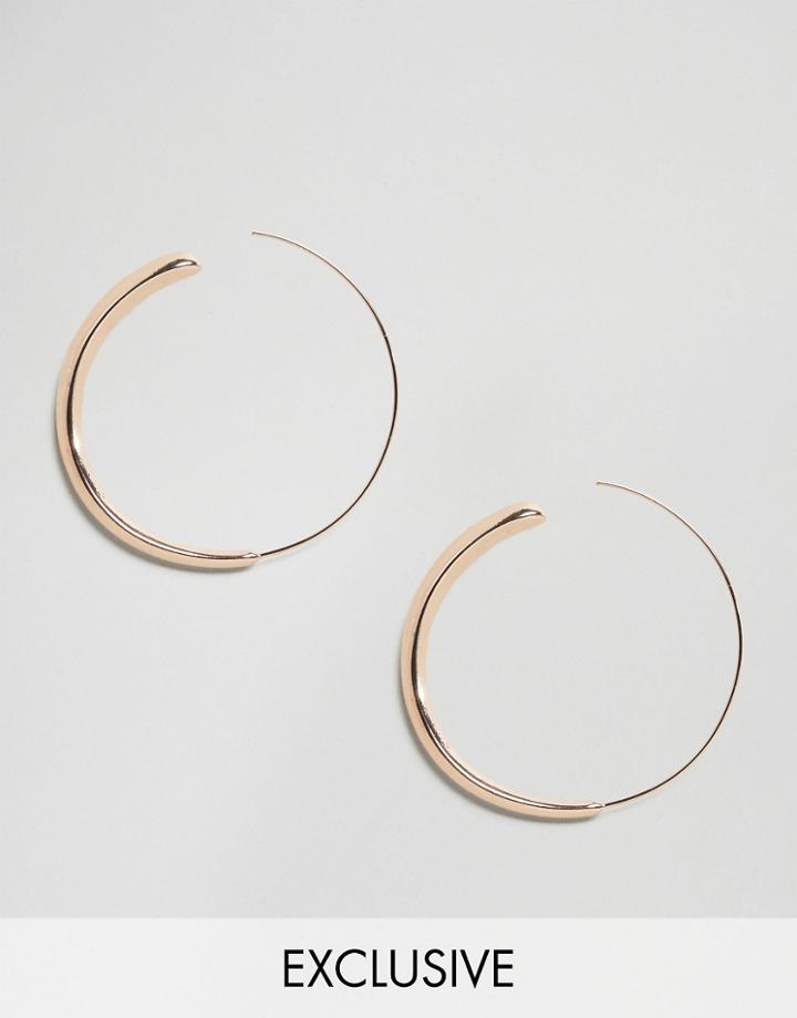 Reclaimed Vintage Mixed Width Hoop Earring - Gold