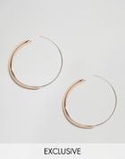 Reclaimed Vintage Mixed Width Hoop Earring - Gold