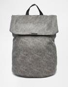 Asos Backpack In Gray Faux Leather - Gray