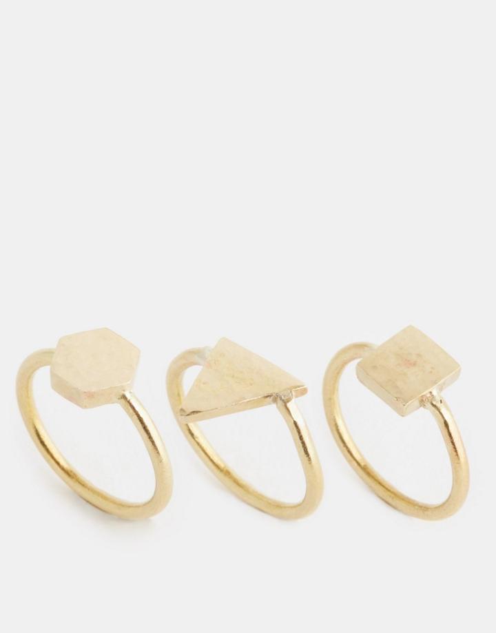 Made Geo Shape Stack Rings - Gold