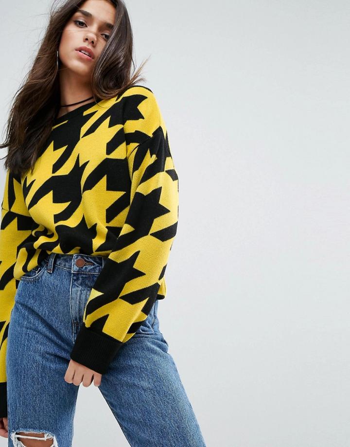 Asos Sweater With Houndstooth Pattern - Multi