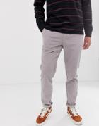 Asos Design Slim Pants In Gray Lilac Cord - Gray