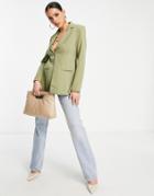 Rare London Oversized Blazer In Olive - Part Of A Set-green