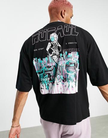 Asos Design Oversized T-shirt With Glamazon Rupaul Print In Black