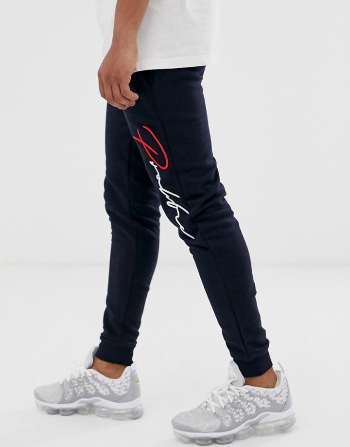 River Island Sweatpants With Prolific Logo In Navy