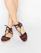 Asos Jessica Lace Up Espadrilles - Geo-tribal Print