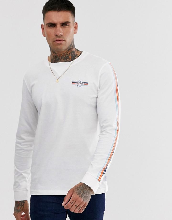 Jack & Jones Originals Long Sleeve Logo T-shirt In White