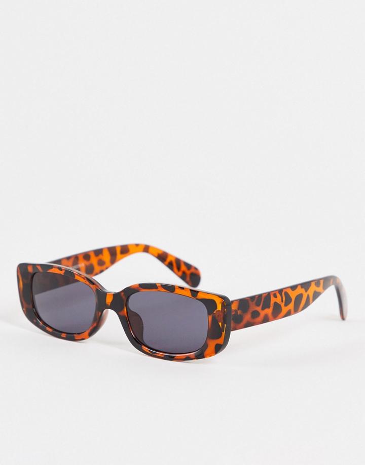 Madein Rectangle Frame Sunglasses In Cheetah Print-brown