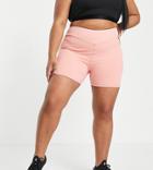 South Beach Plus Recycled Polyester Legging Shorts In Cedar Rose-pink