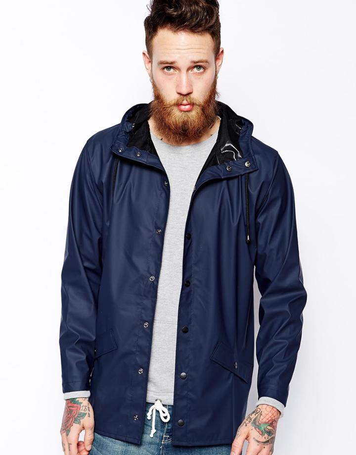 Rains Short Waterproof Jacket - Blue