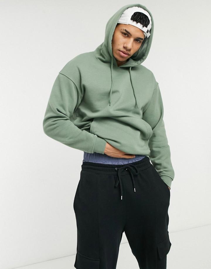 Jack & Jones Originals Drop Shoulder Hoodie In Green