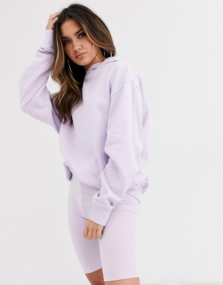 Asos Design Two-piece Oversized Hoodie In Lilac