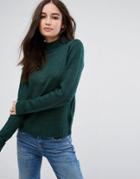 Vila Exclusive High Neck Knitted Sweater - Green
