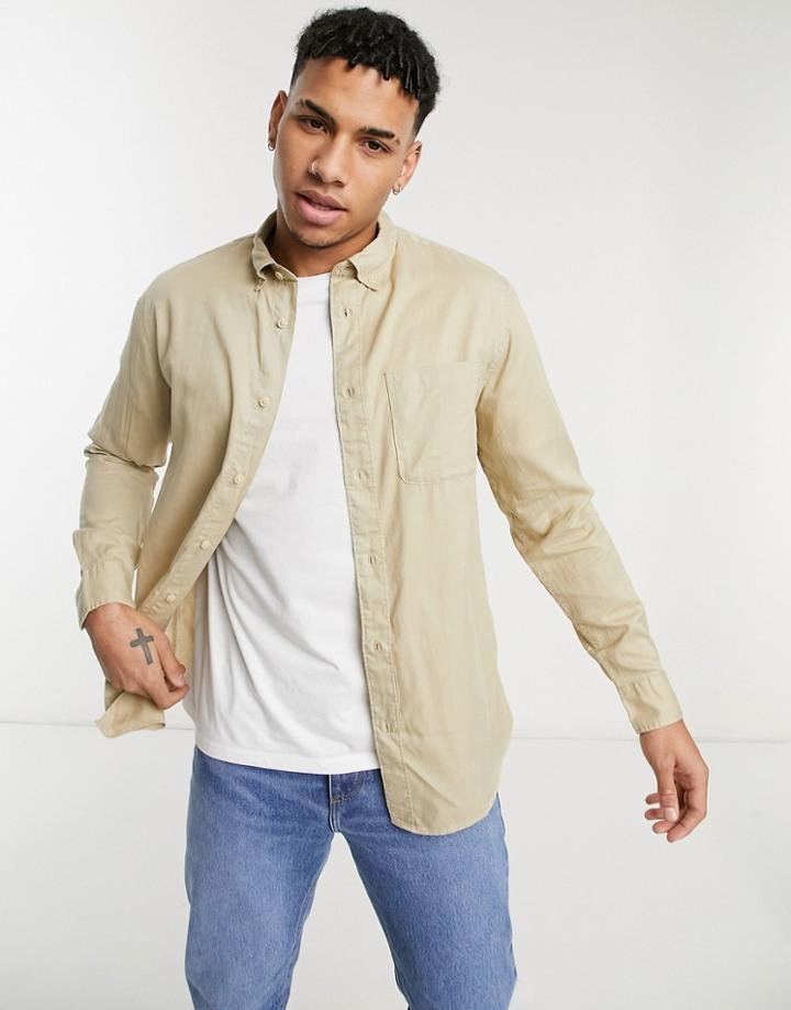 Selected Homme Shirt In Beige-neutral