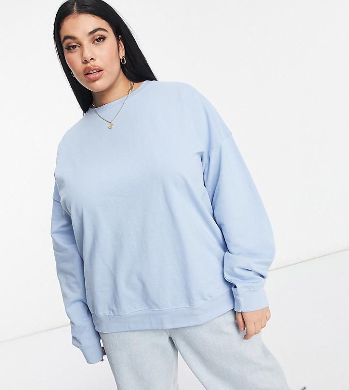 Missguided Plus Sweatshirt In Blue-blues