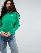 Fila Oversized Boyfriend Sweatshirt With Chest Logo - Green