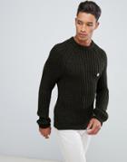 Le Breve Thick Knitted Sweater-green