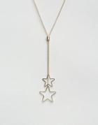 Nylon Drop Star Necklace - Gold