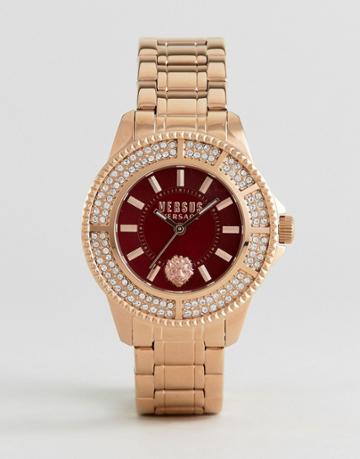 Versus Versace Sh729 Toyko Crystal Bracelet Watch In Rose Gold - Gold