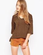 Influence Ditsy Print Blouse - Brown