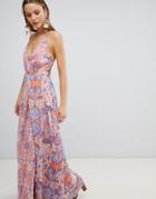 The Jetset Diaries Printed Split Front Maxi Dress - Multi