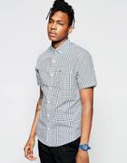Original Penguin Fall Gingham Short Sleeved Shirt - Blue