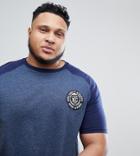 Duke Plus Raglan T-shirt With Contrast Sleeves - Navy