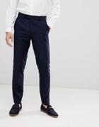 French Connection Slim Fit Peak Collar Tuxedo Pants-navy