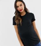 Asos Design Maternity Ultimate T-shirt With Crew Neck In Black