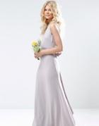 Tfnc Petite Wedding Sateen Bow Back Maxi Dress - Purple