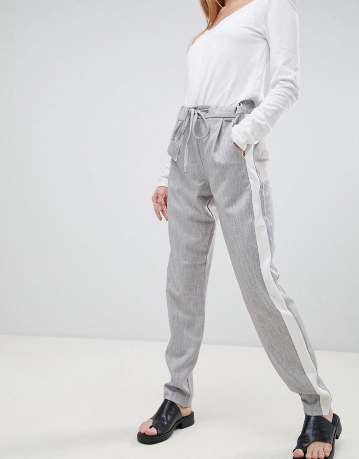 B.young Side Stripe Pants - Gray