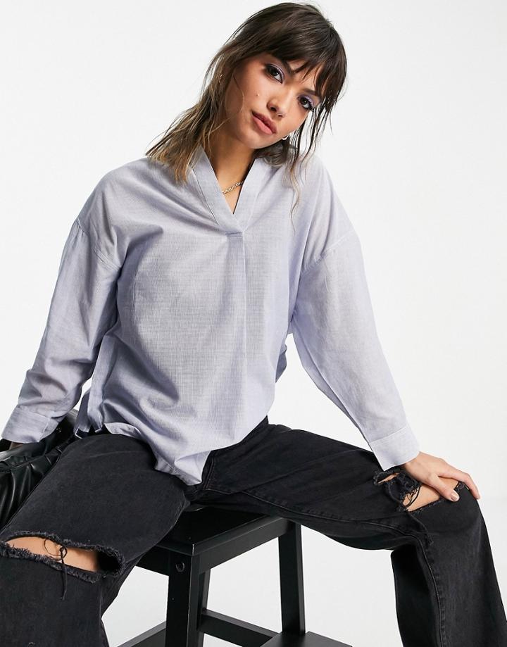 French Connection Oversized Blue Shirt-blues