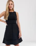 French Connection Fit And Flare Dress-black