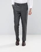 Asos Wedding Slim Smart Pants In Tweed - Gray