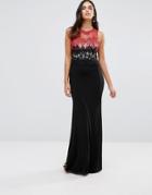 Forever Unique Hana Maxi Dress With Lace Overlay - Black