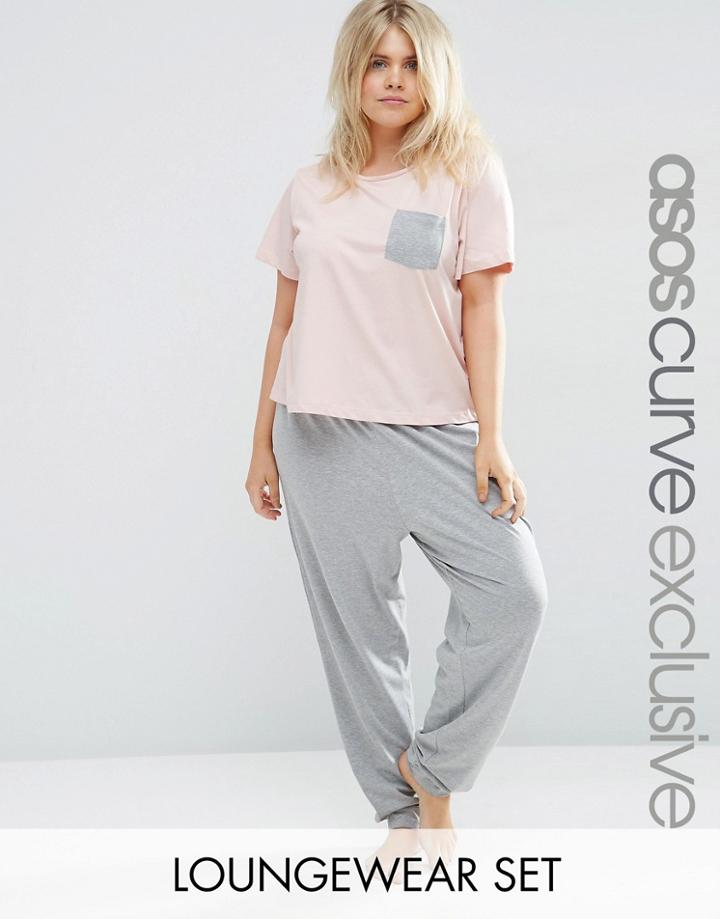 Asos Curve Lounge Basic Tee & Legging Set