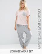 Asos Curve Lounge Basic Tee & Legging Set