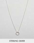 New Look Sterling Silver Hoop Pendant Necklace - Stone