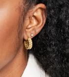 Asos Design Stainless Steel 14mm Hoop Earrings In Texture-gold