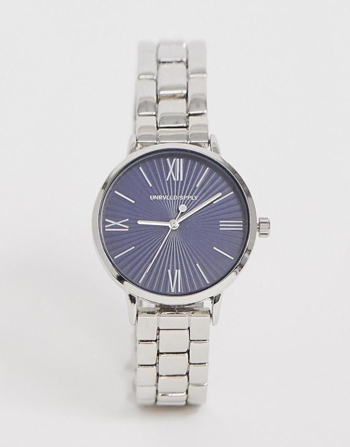 Asos Design Bracelet Watch In Silver Tone - Silver